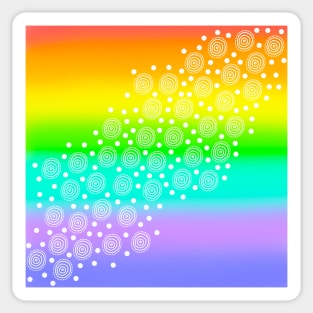 Rainbow Gradient with Circles & Dots Sticker